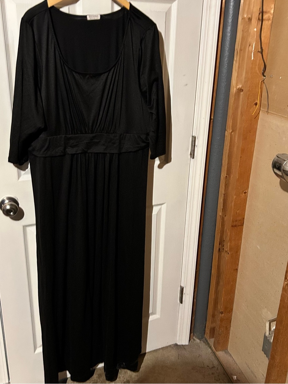 Kiyonna Black Maxi Dress with Scoop Neck and Waistband